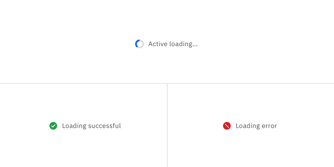 Example of inline loading states Example of inline loading states